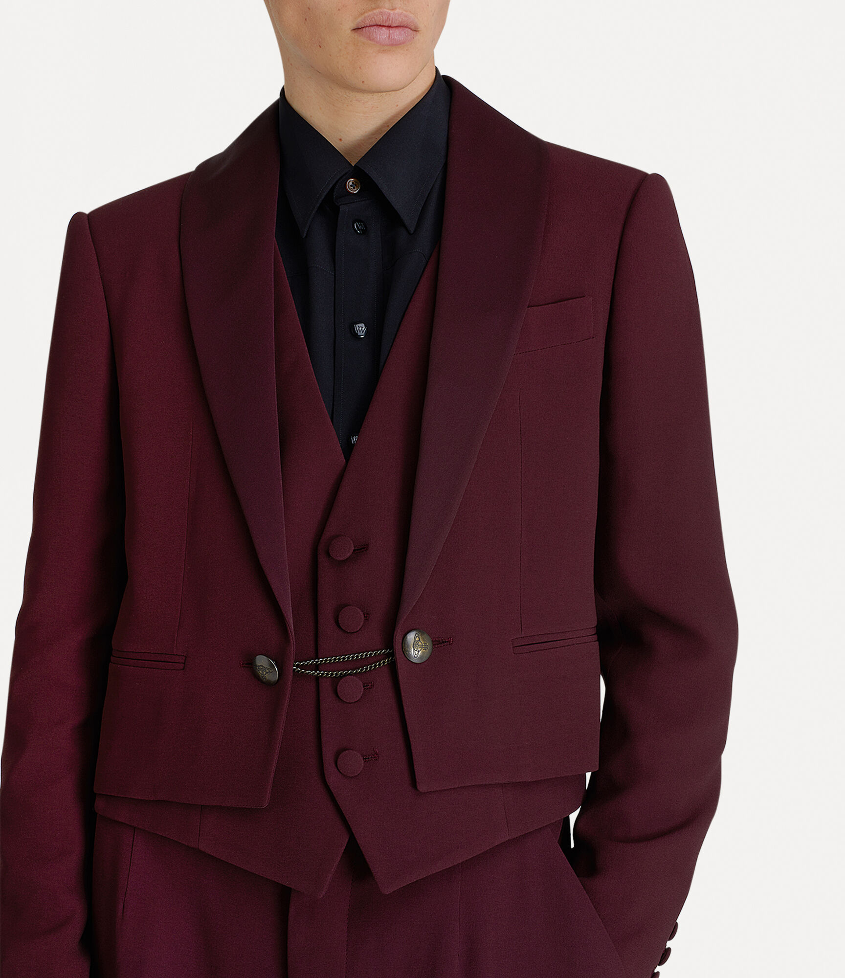 Cropped Bellboy Jacket in BURGUNDY | Vivienne Westwood®