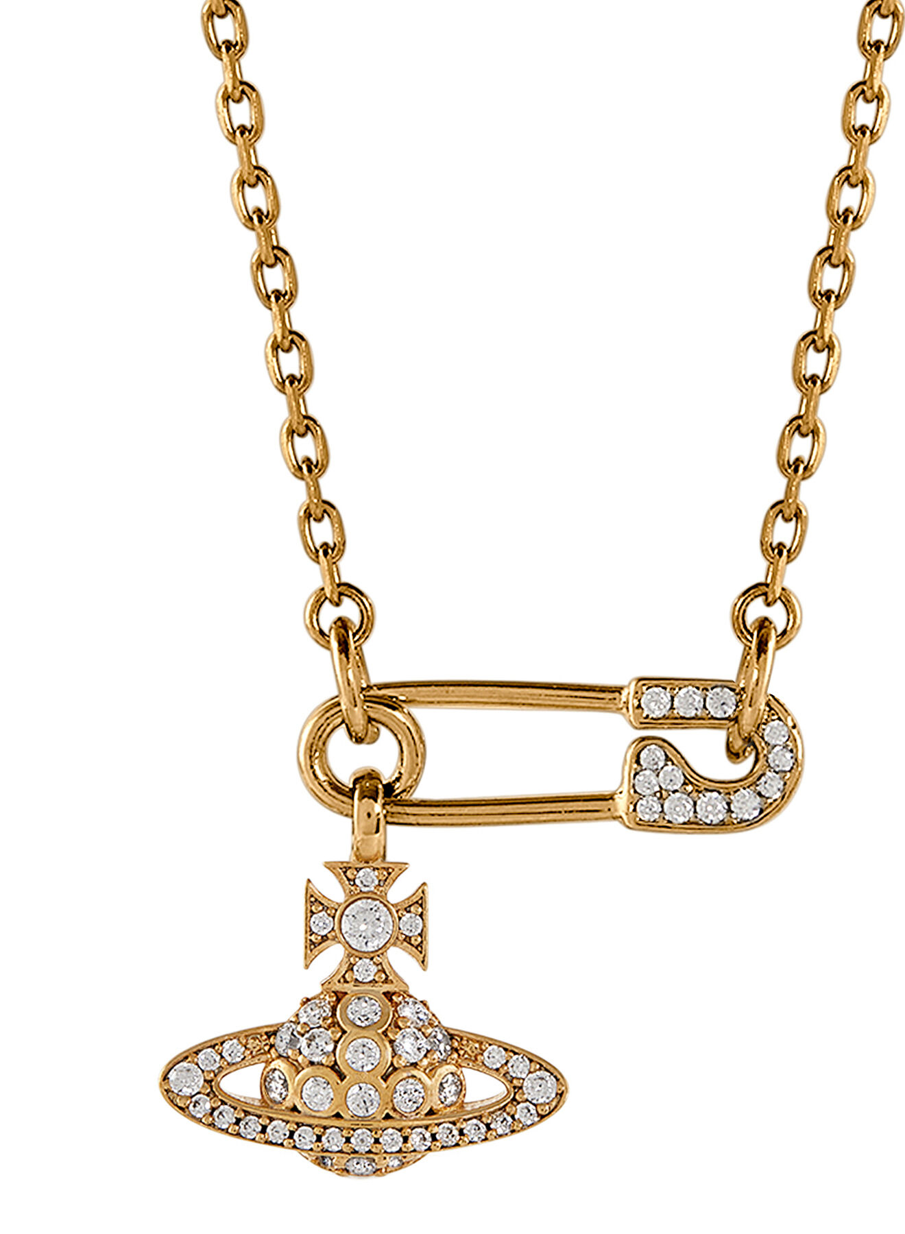 Lucrece Pendant Necklace in GOLD-White-CZ | Vivienne Westwood®