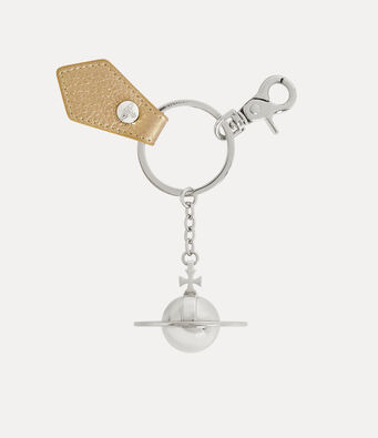 Vivienne Westwood Keychain SAFFIANO 3D ORB Light Gold Accessories key ring