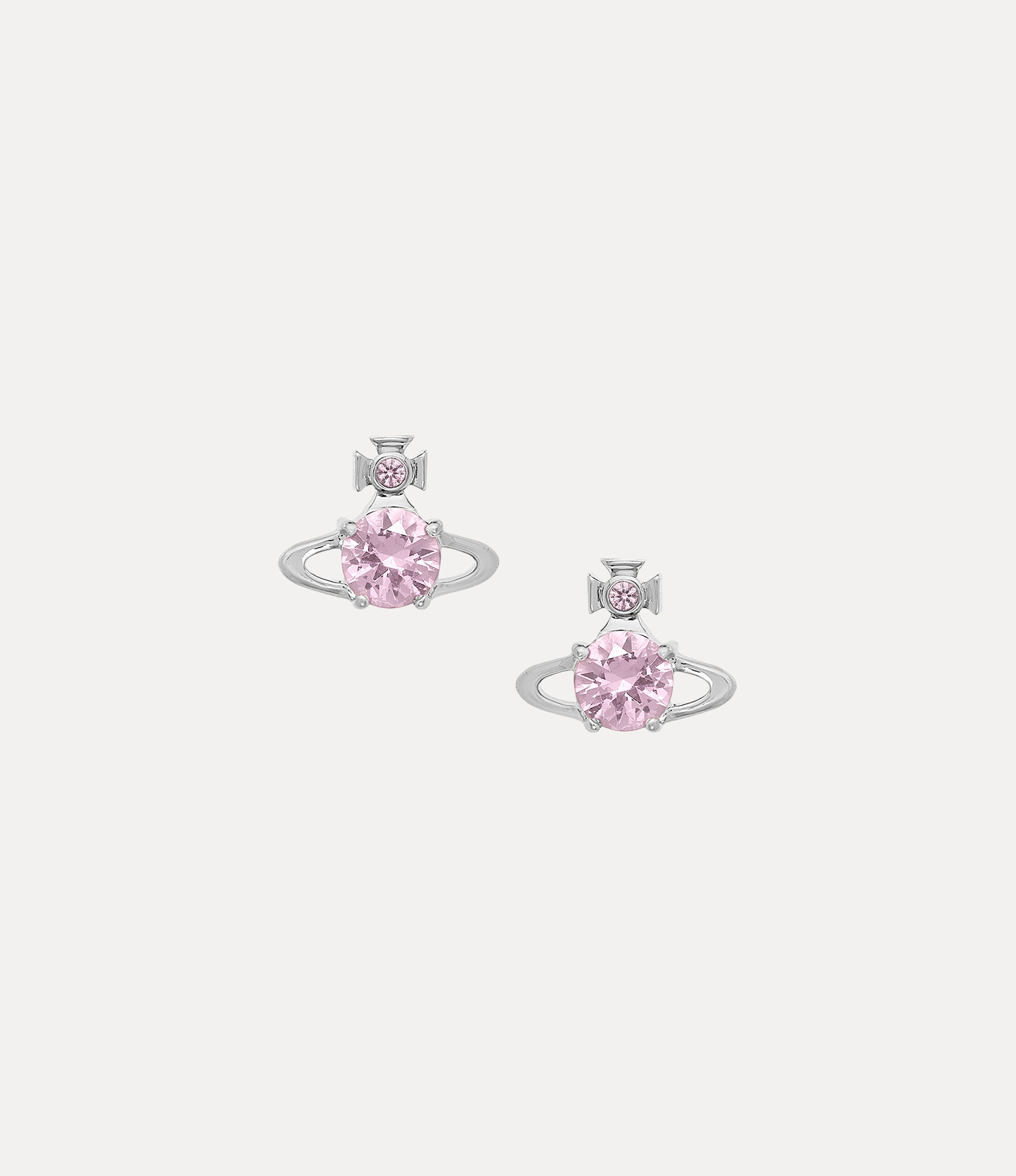 Reina Earrings in PLATINUM-PINK-CZ | Vivienne Westwood®