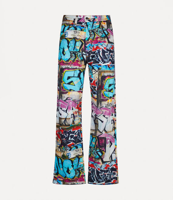 Shop Vivienne Westwood Baggy Jeans In Graffiti