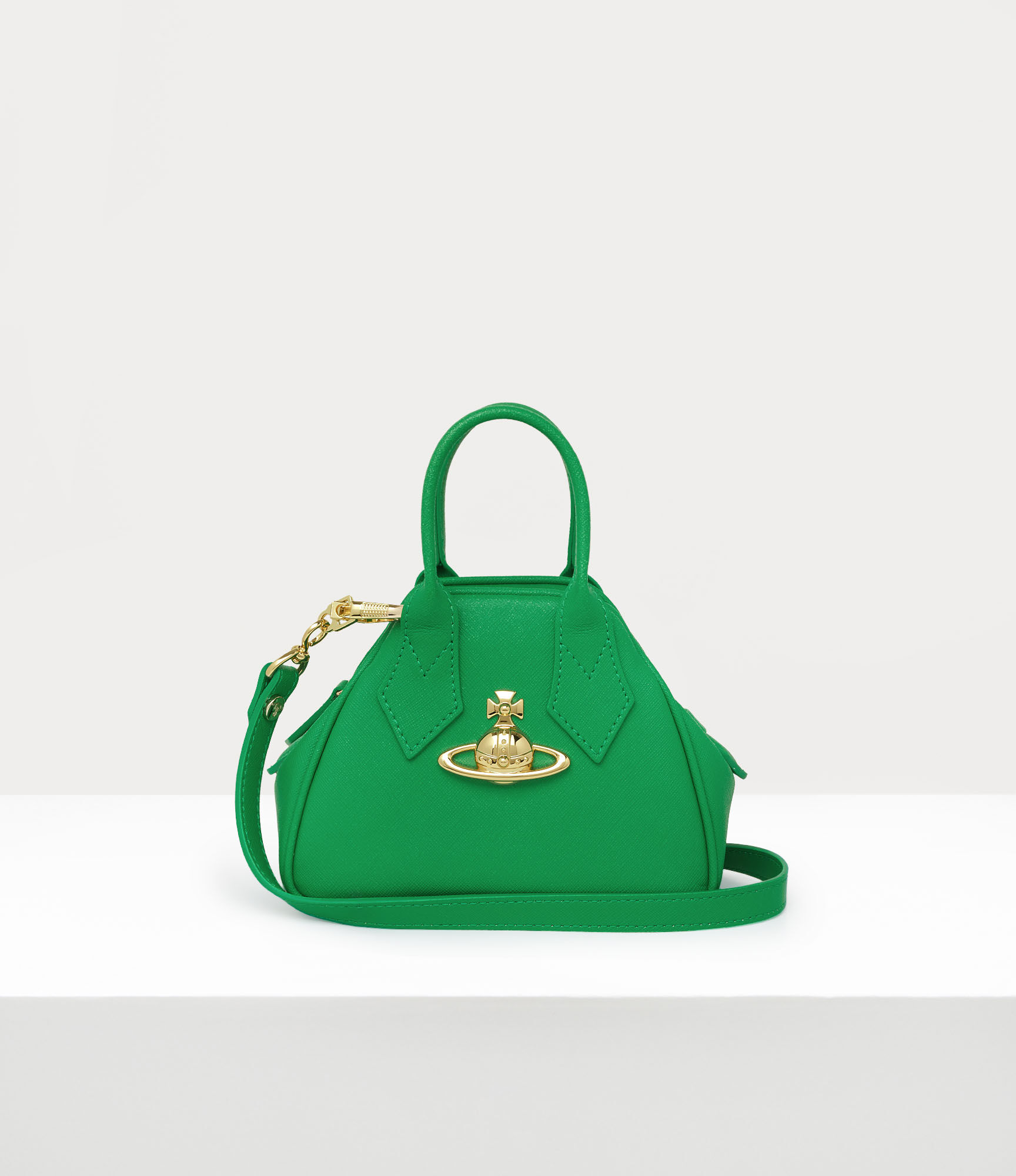 Saffiano Mini Yasmine handbag in BRIGHT-GREEN | Vivienne Westwood®