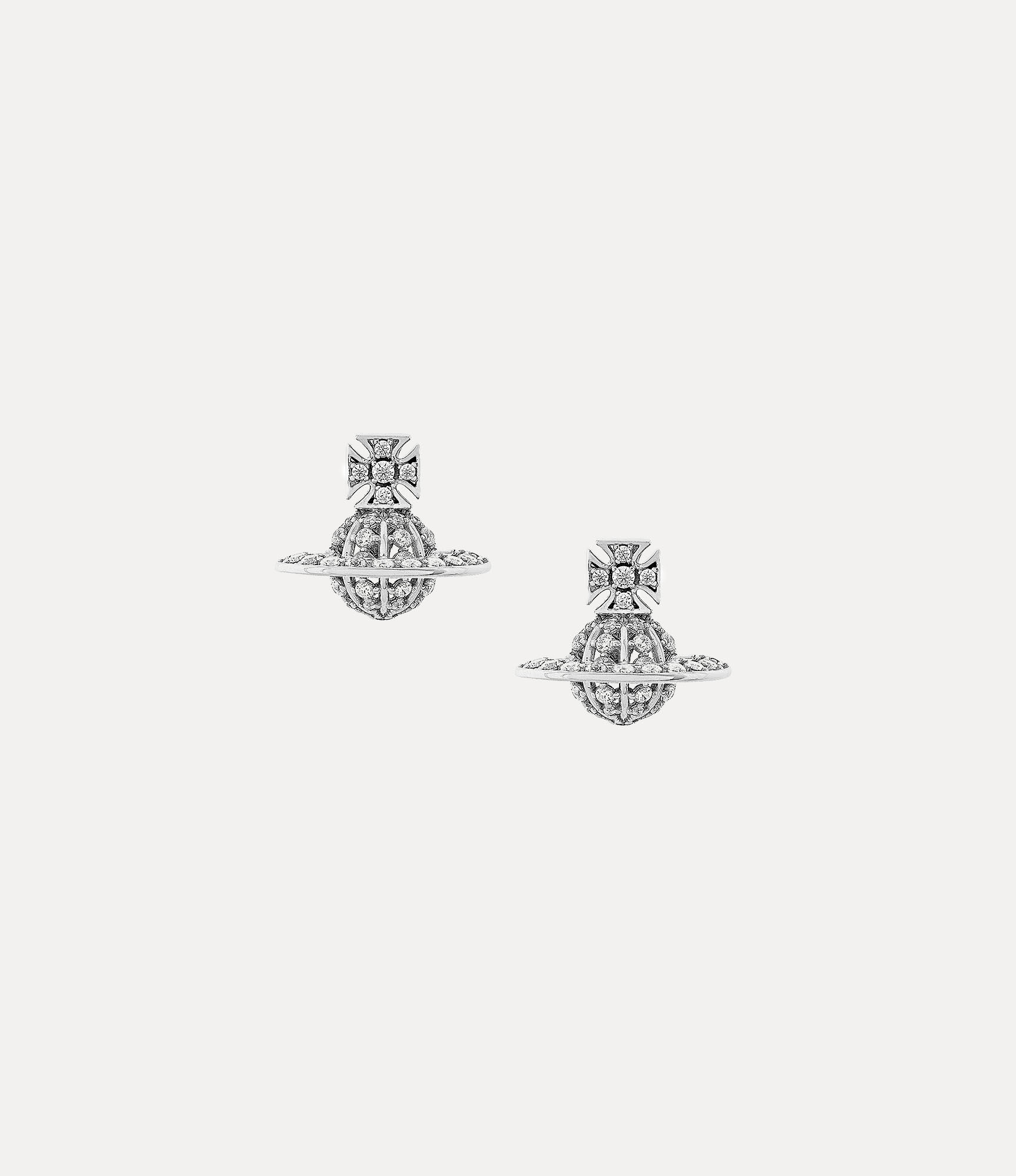 Charlotte Bas Relief Earrings in PLATINUM-WHITE-CZ | Vivienne Westwood®