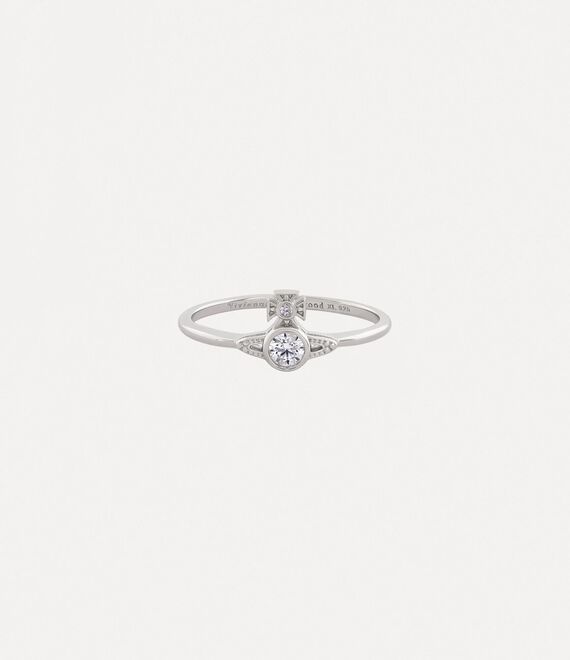 London Orb Ring in PLATINUM-WHITE-CZ | Vivienne Westwood®