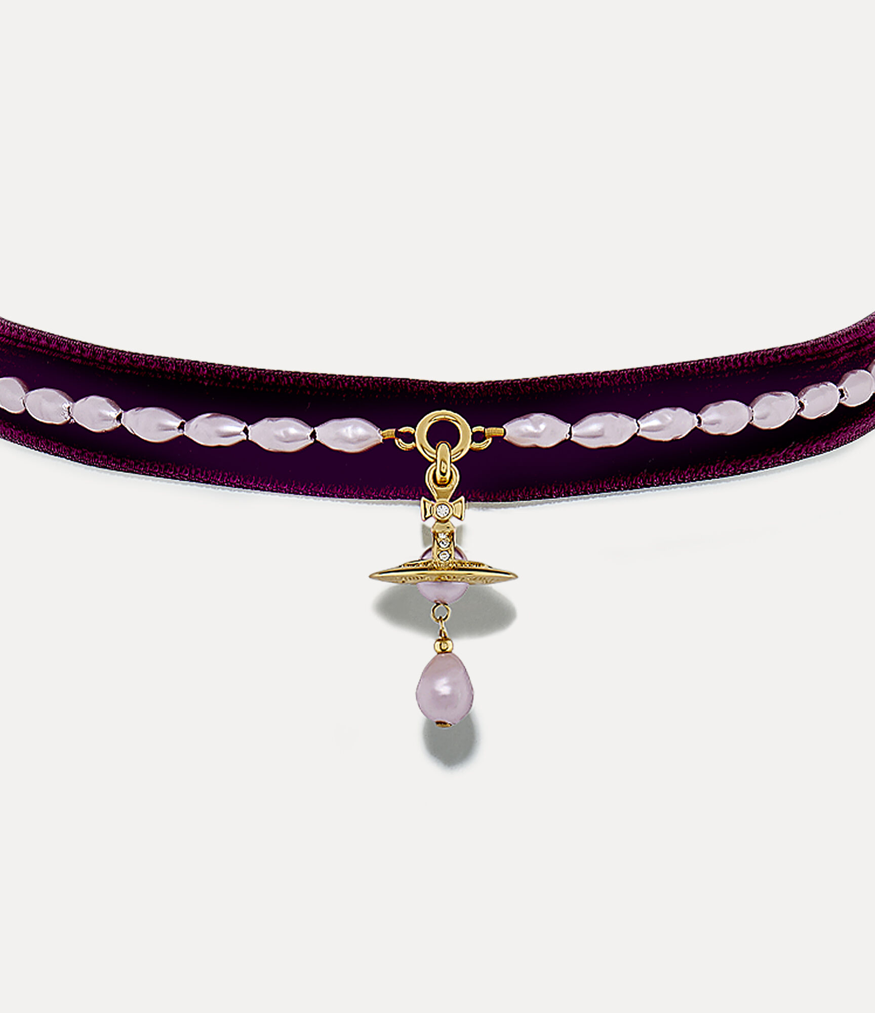 Aleksa Choker in GOLD-WINE-Velvet-LILAC-Pearl-CRYSTAL-Crystal