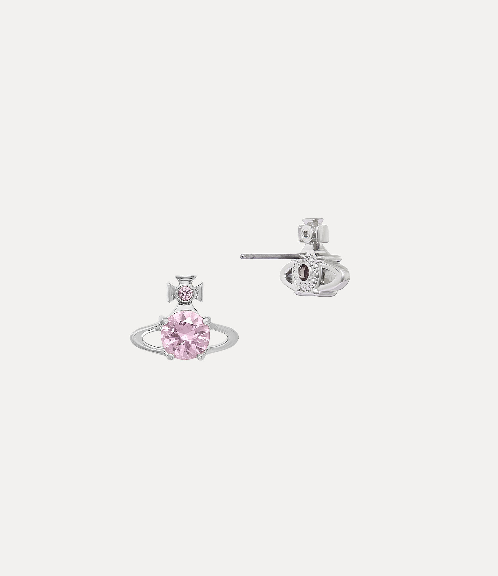 Reina Earrings in PLATINUM-PINK-CZ | Vivienne Westwood®