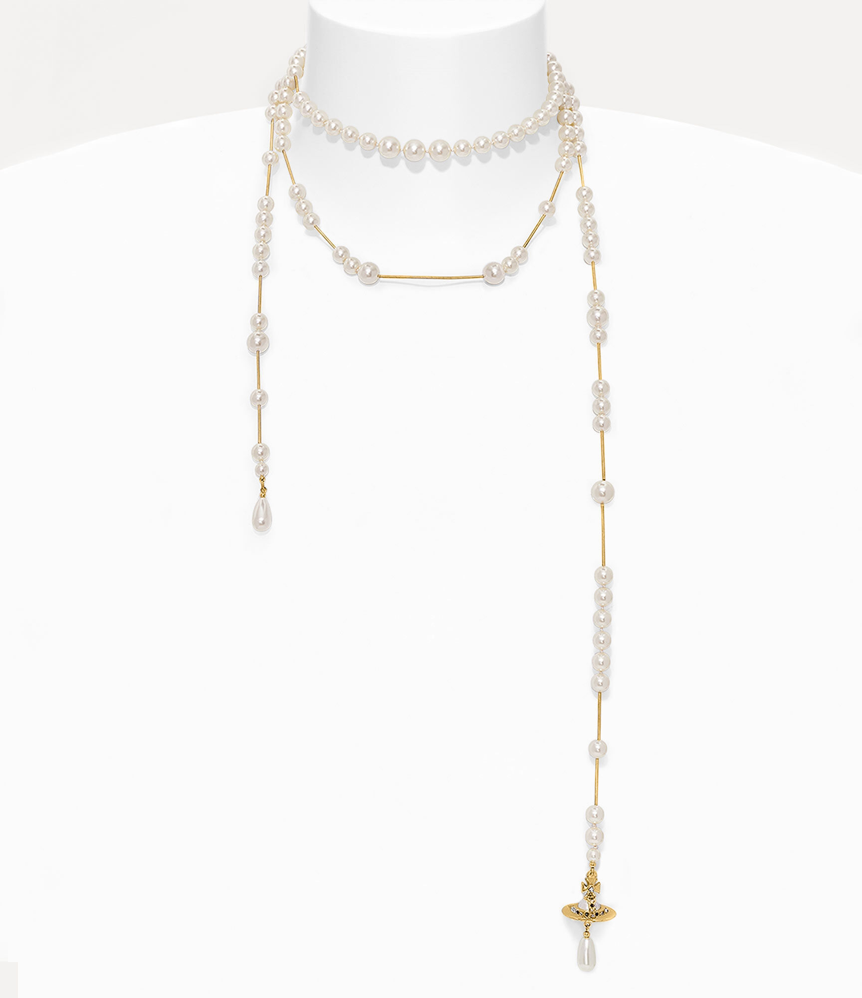 Broken Pearl Necklace in GOLD-PEARL-MULTI | Vivienne Westwood®