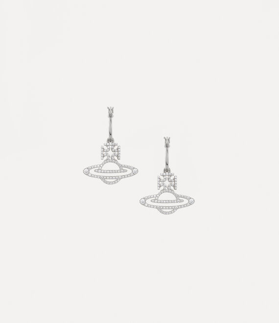 Vivienne Westwood Trudy Hoop Earrings In Platinum-white-cz