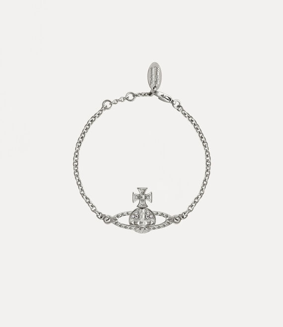Vivienne Westwood Mayfair Bas Relief Bracelet In Rhodium-crystal