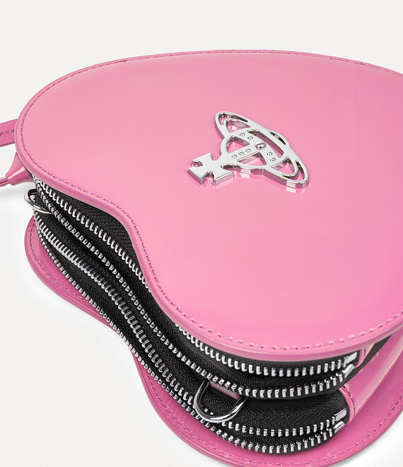 Vivienne Westwood Leather Heart Crossbody Bag Pink