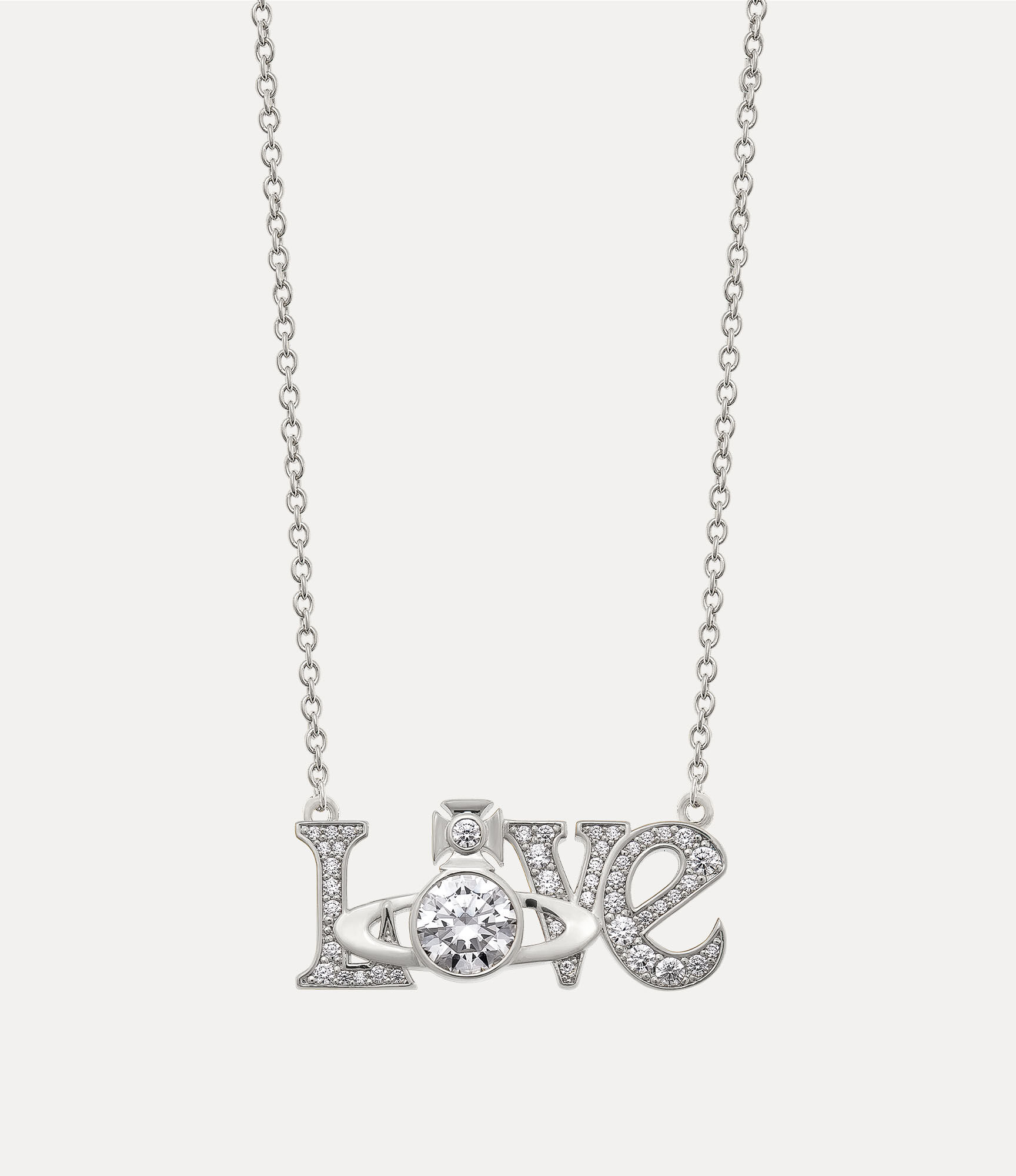 Roderico Pendant Necklace in PLATINUM-WHITE-CZ | Vivienne Westwood®