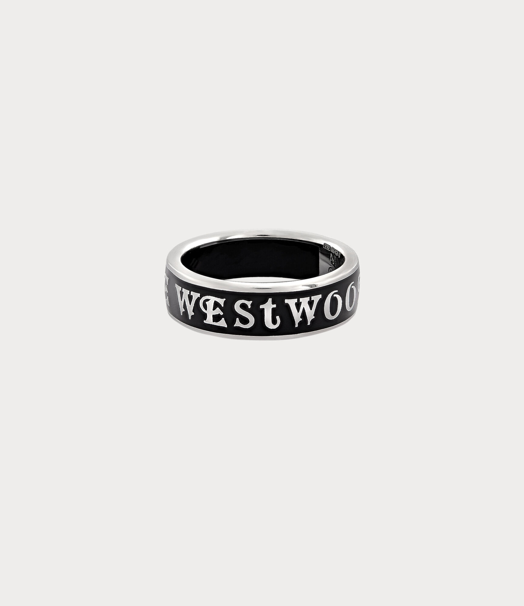 Conduit Street Ring in PLATINUM-BLACK-Enamel | Vivienne Westwood®