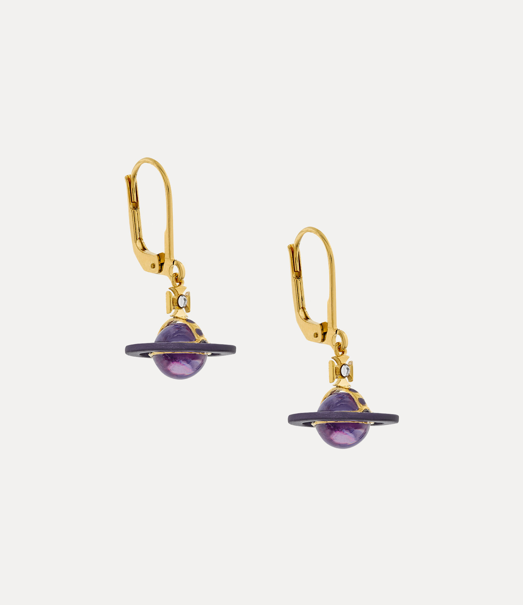 Petite Original Orb Earrings in gold-crystal-lavender-cz-lavender
