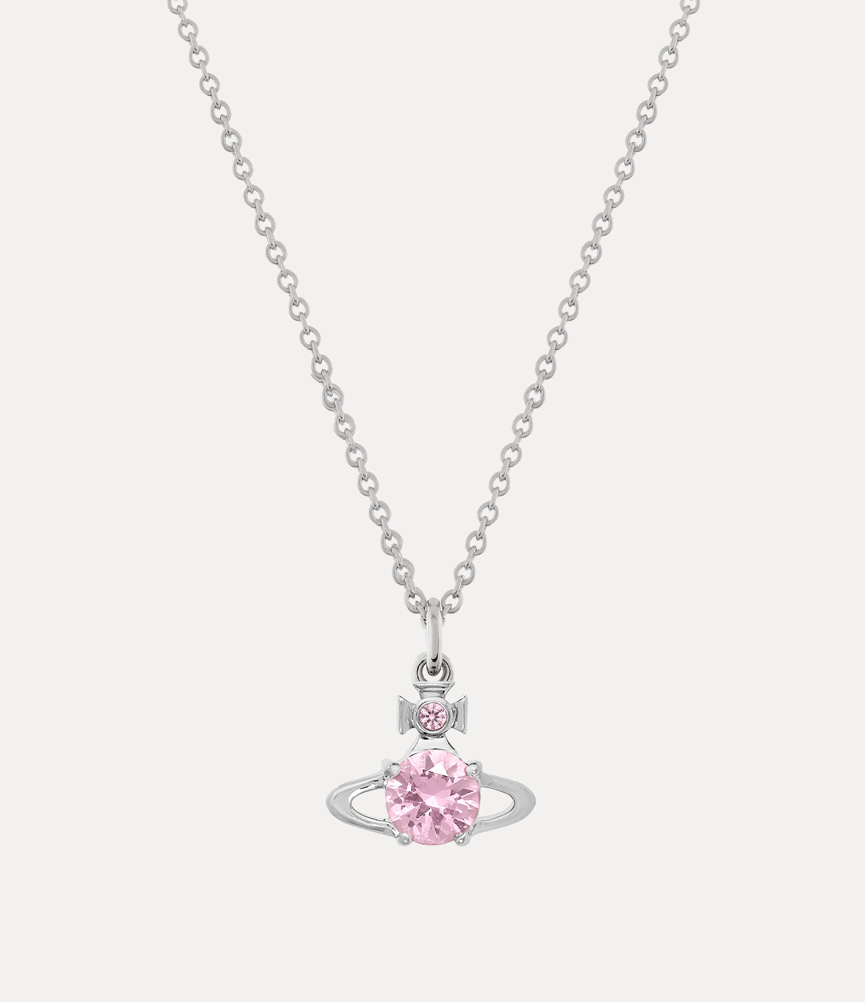 Reina Pendant Necklace in PLATINUM-PINK-CZ | Vivienne Westwood®