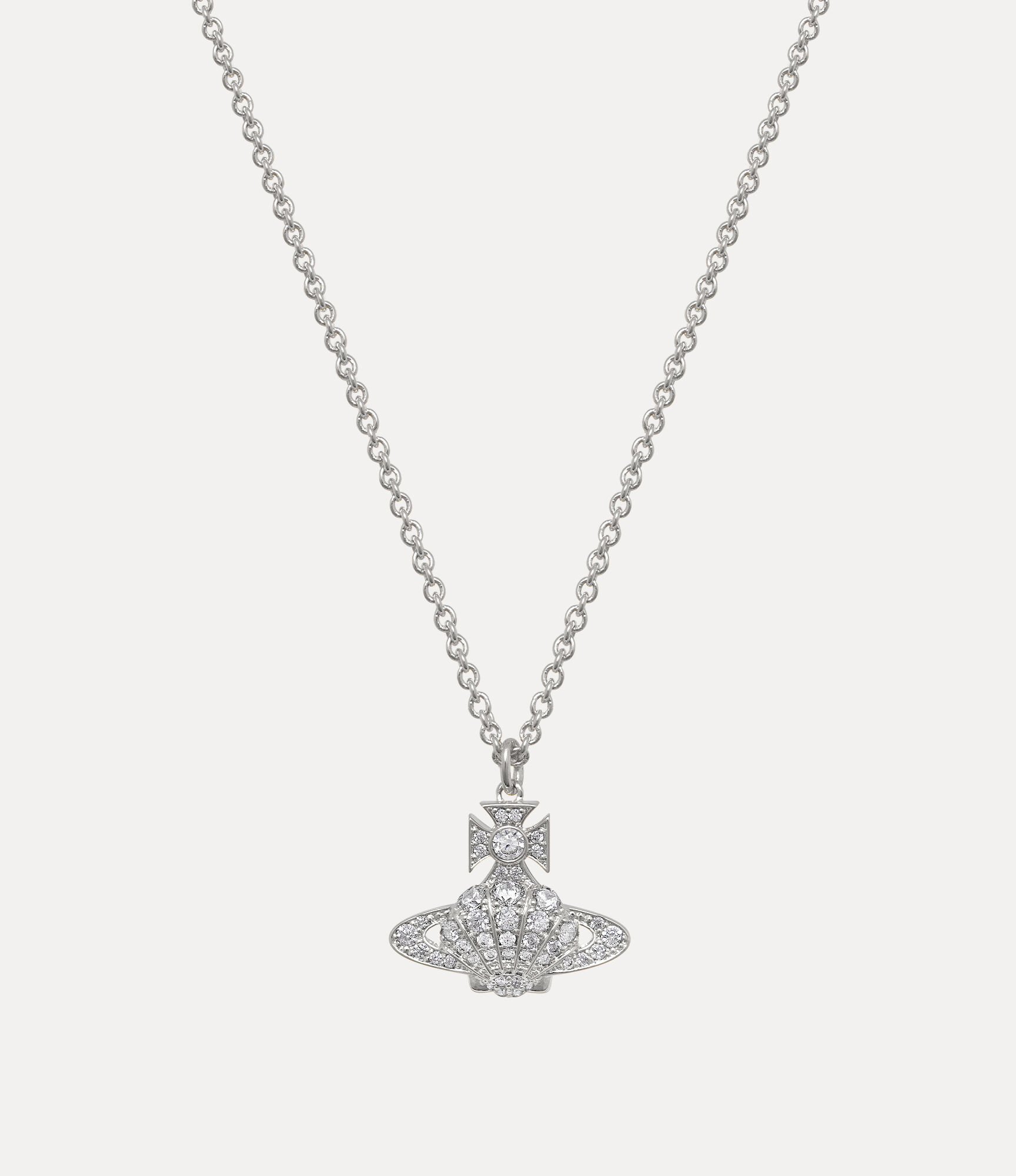 Natalina Pendant Necklace in PLATINUM-WHITE-CZ | Vivienne Westwood®