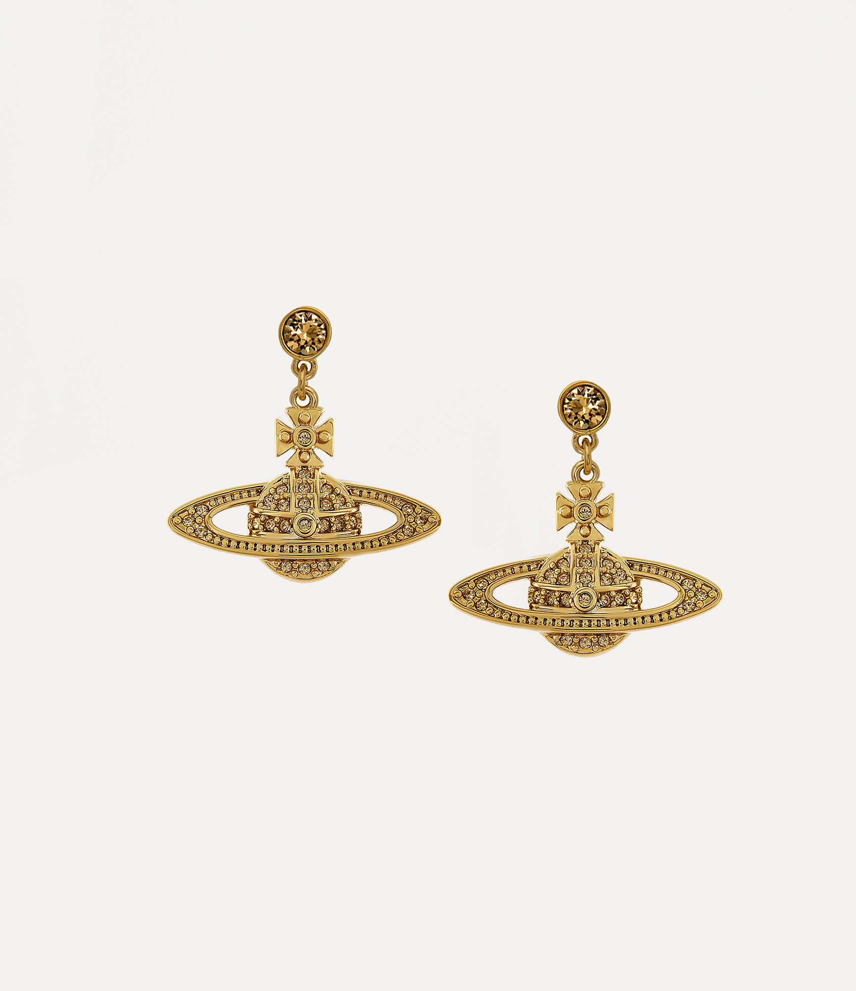 Mini Bas Relief Drop Earrings in GOLD-Light-Colorado-Topaz