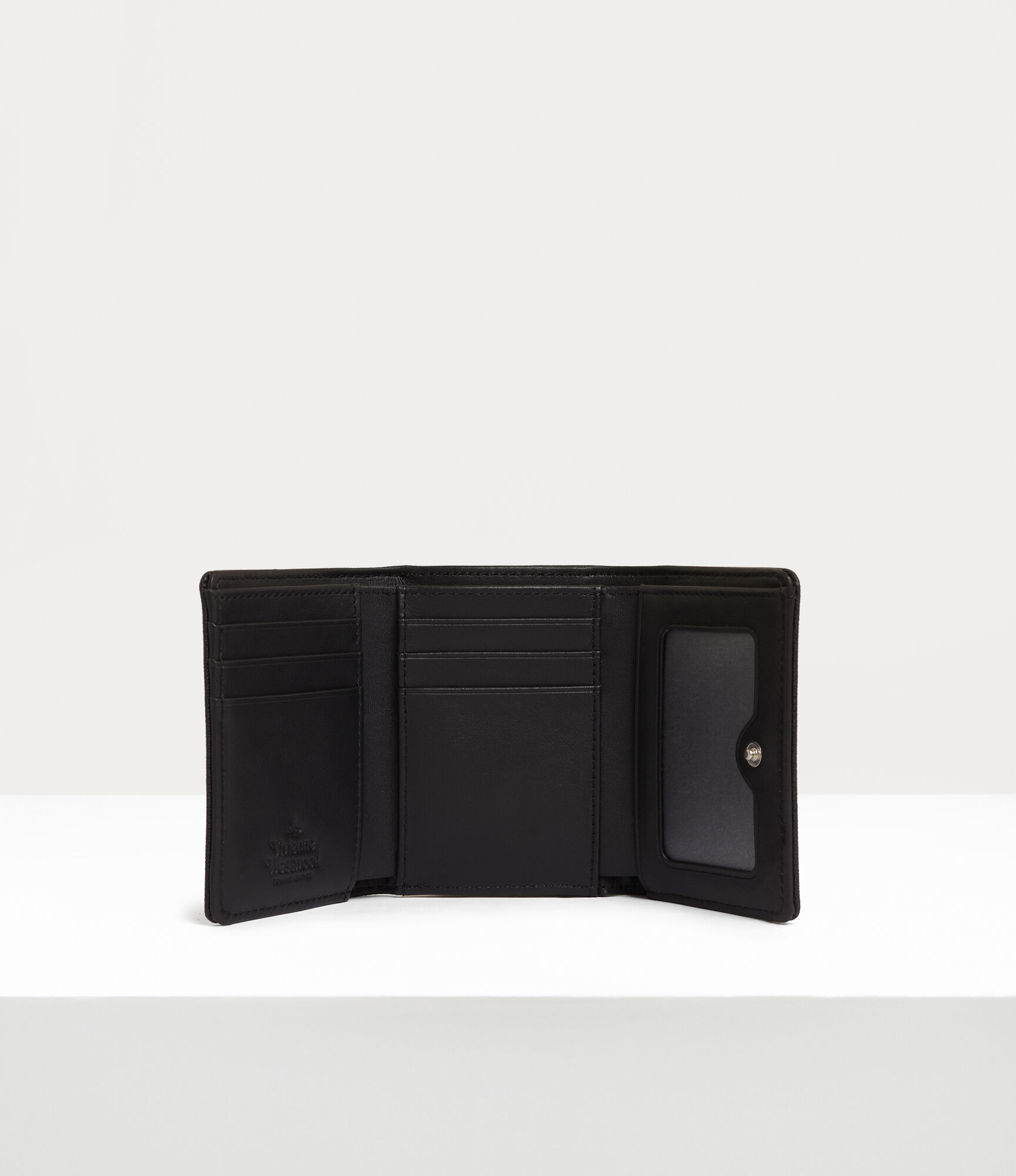 Saffiano Thin Line Small Frame Wallet（黑色） | Vivienne Westwood®
