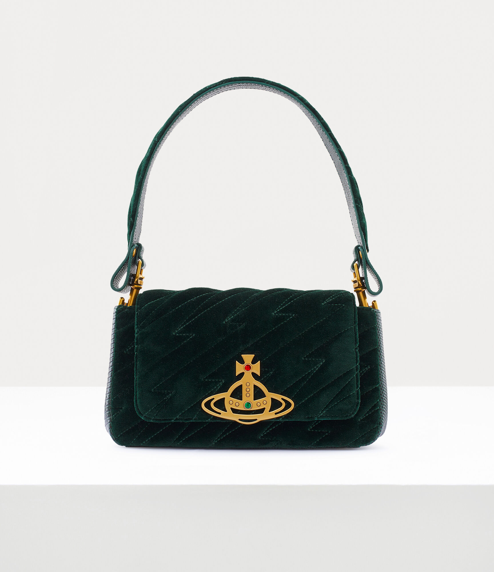 Hazel Quilted Medium Handbag in GREEN | Vivienne Westwood®