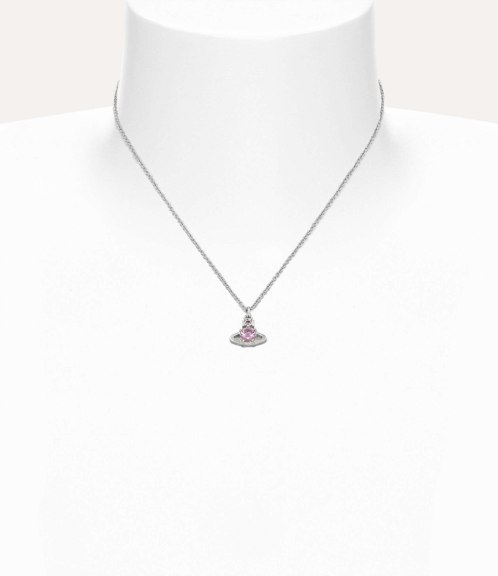 Reina Pendant Necklace in PLATINUM-PINK-CZ | Vivienne Westwood®