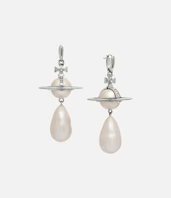 Giant pearl drop earrings