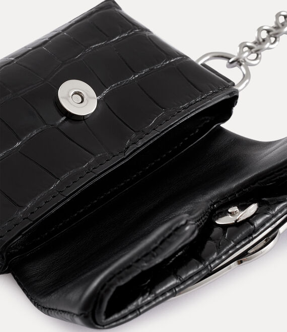 Crocodile Min Courtney Chain Belt Bag in black | Vivienne Westwood®
