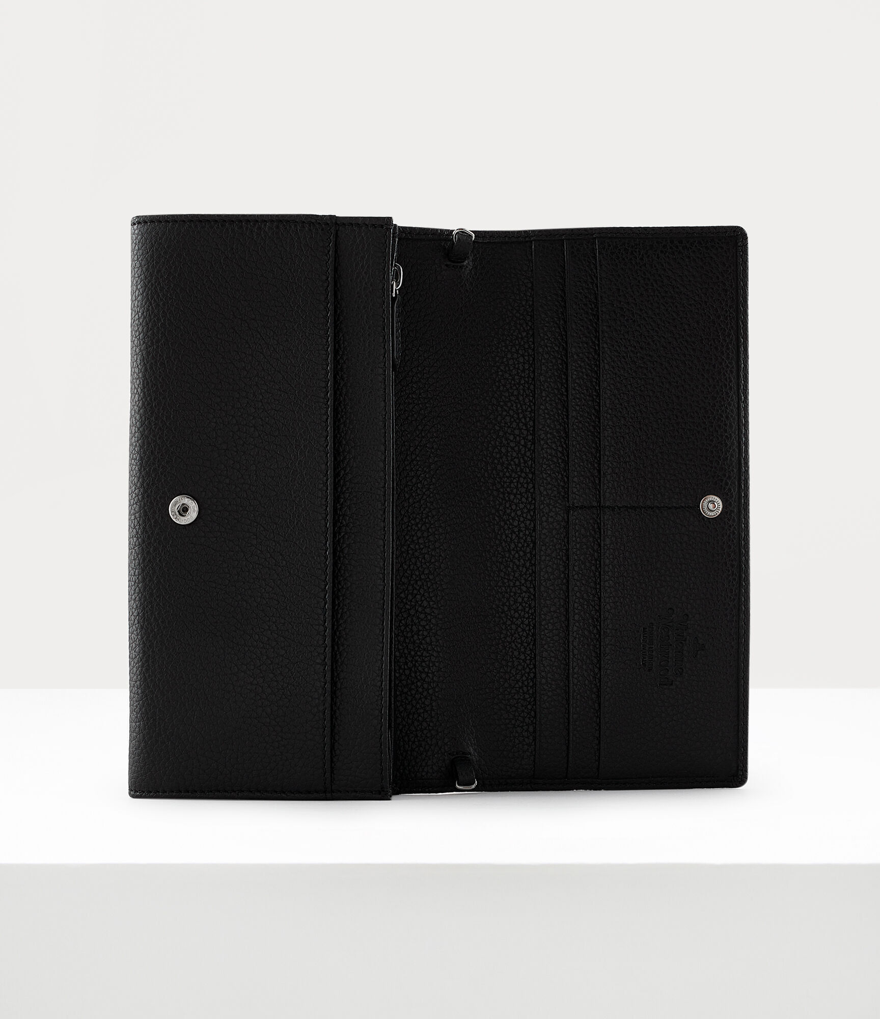 Grain Leather Long Wallet in BLACK | Vivienne Westwood®