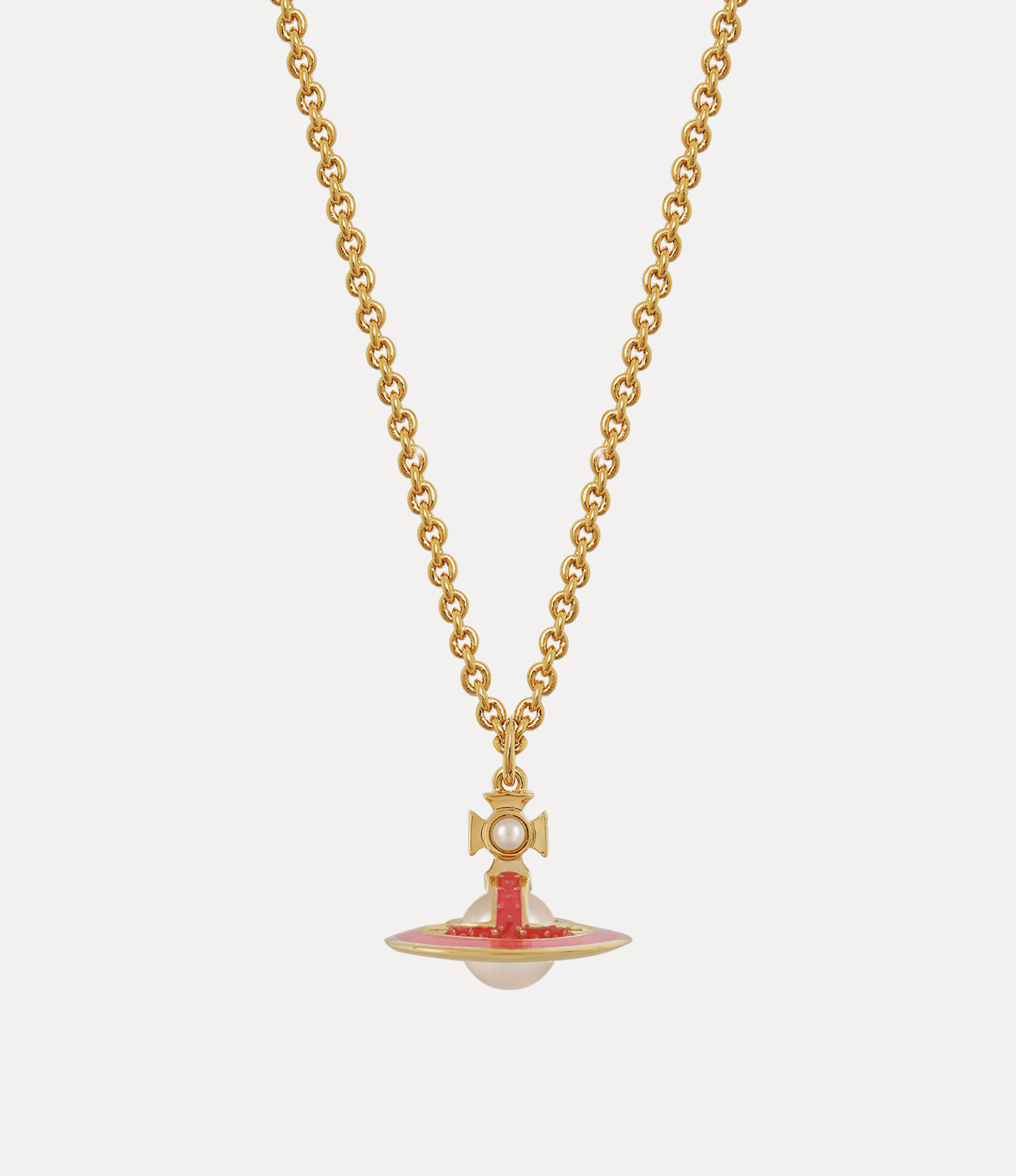 Simonetta Pendant Necklace in GOLD-CREAMROSE-Pearl-DARK-PINK 