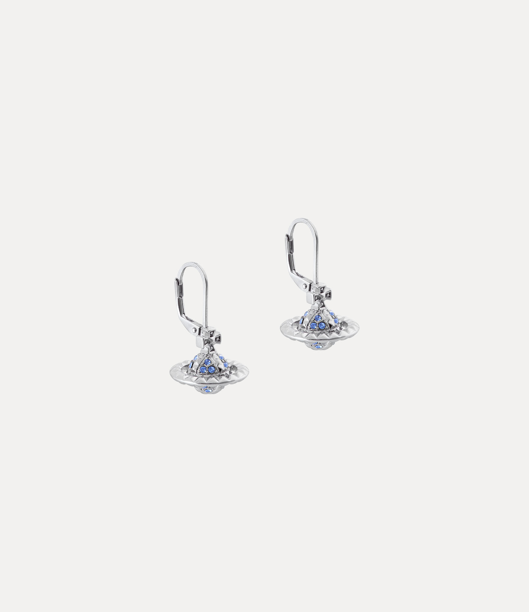 Mayfair Small Orb earrings in RHODIUM-LIGHT-SAPPHIRE-Crystal