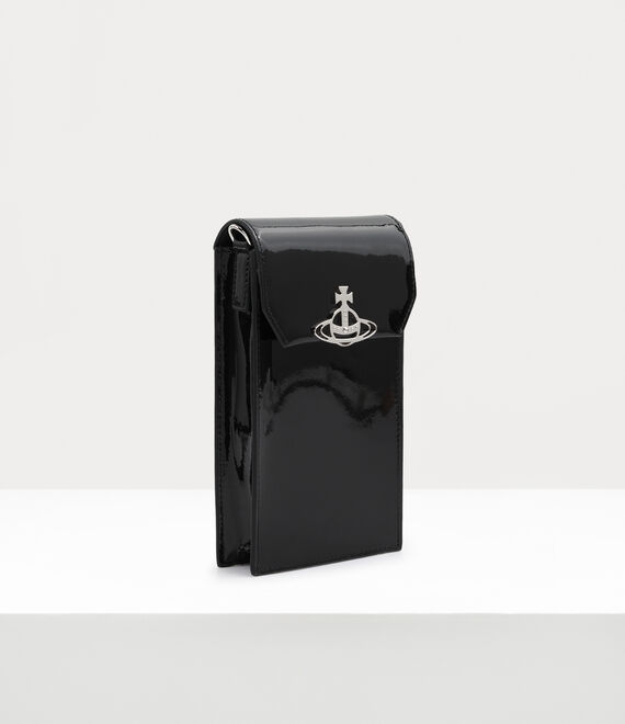 Shiny Patent Phone Bag in BLACK | Vivienne Westwood®