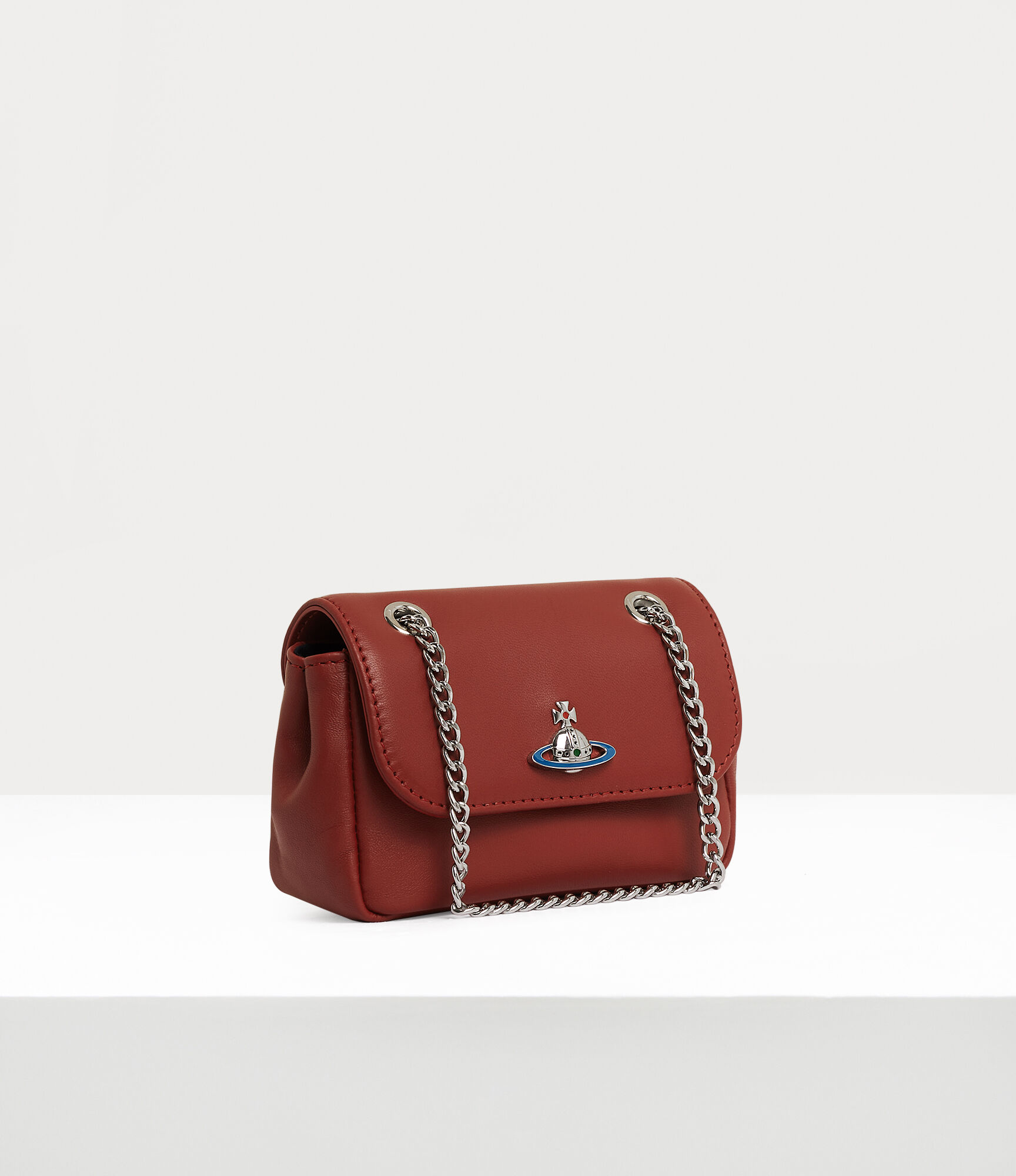 Nappa Small Purse With Chain in RED-SILVER | Vivienne Westwood®