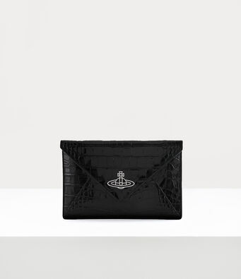 Vivienne Westwood saffiano leather envelope clutch bag