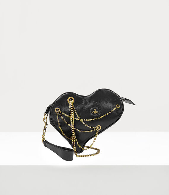 Shop Vivienne Westwood Cora Ak Heart Bag Leather Black