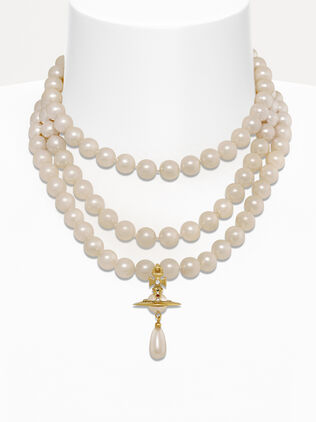 Three Row Pearl Drop Choker