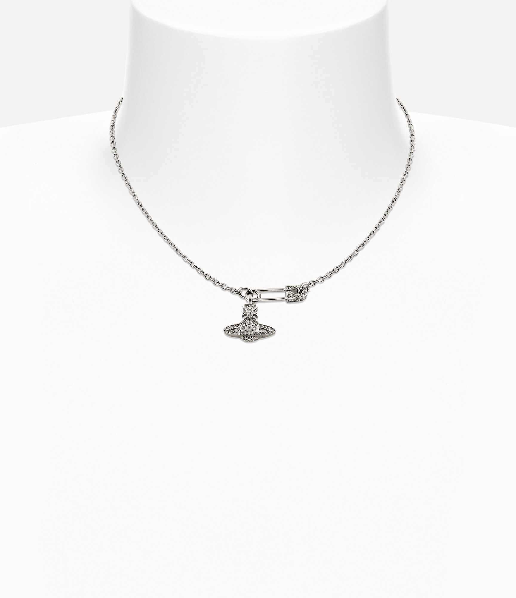 Lucrece pendant necklace in PLATINUM-WHITE-CZ | Vivienne Westwood®