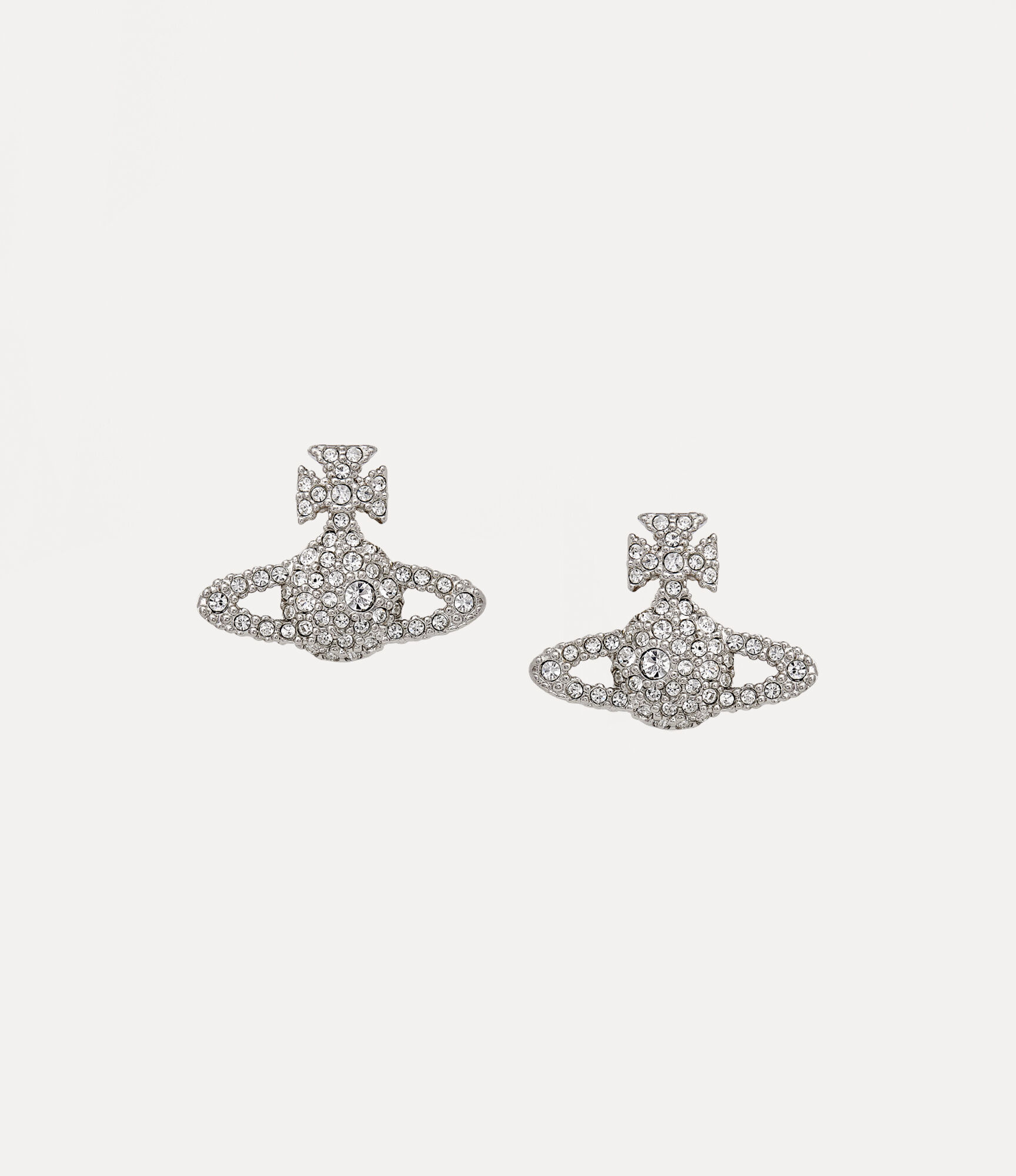 Grace Bas Relief Stud Earrings in PLATINUM-CRYSTAL-Crystal | Vivienne ...