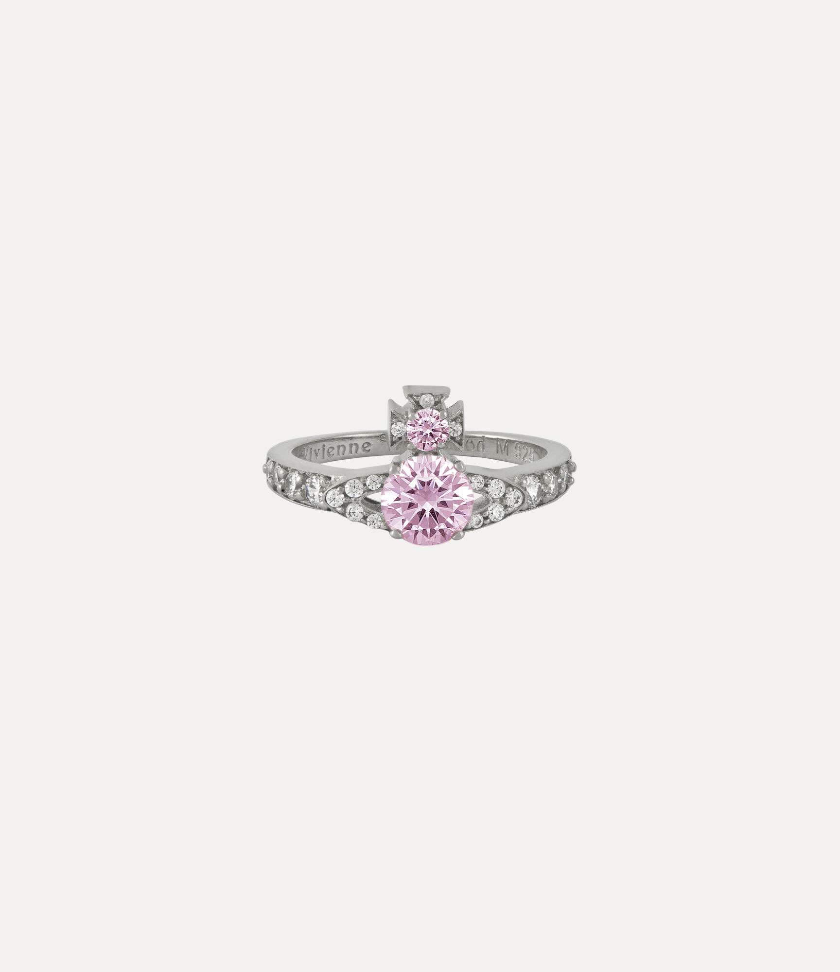 Ismene Ring in PLATINUM-WHITE-PINK-CZ | Vivienne Westwood®