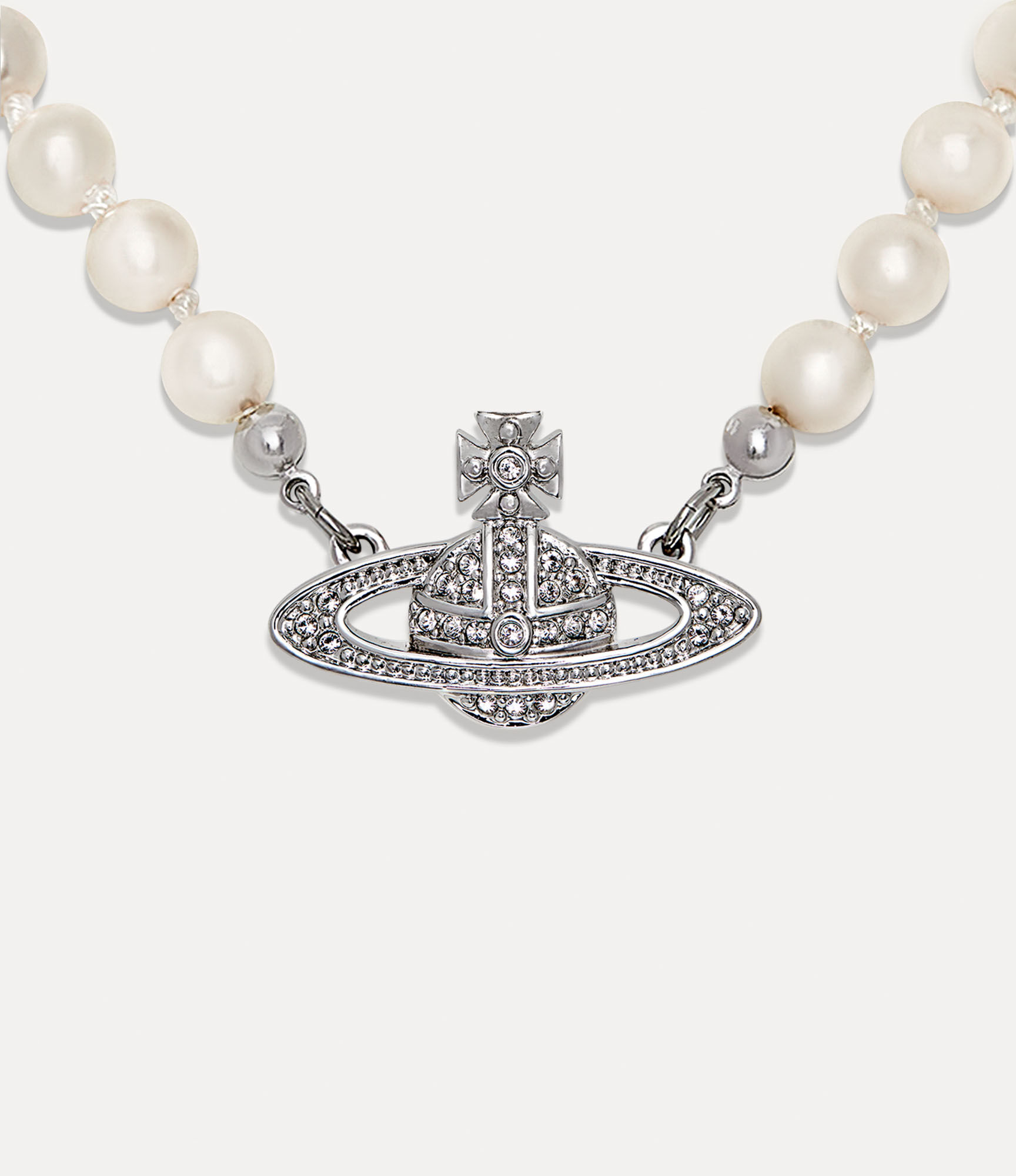 Man. Natalina Pendant Necklace in RUTHENIUM-WHITE-CZ | Vivienne Westwood®