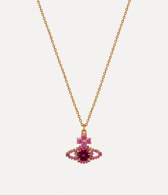 Valentina Orb Pendant Necklace in GOLD-FUCHSIA-RUBY-CZ | Vivienne Westwood®