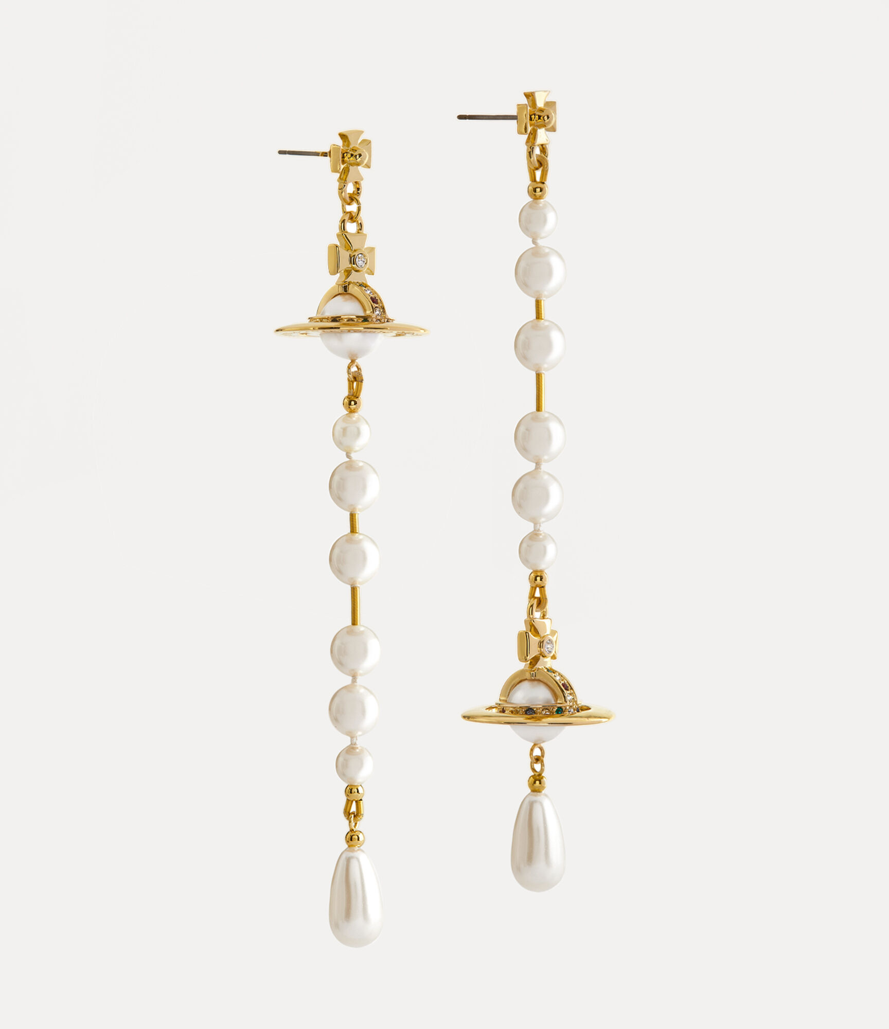 Broken Pearl Earrings in GOLD-PEARL-MULTI | Vivienne Westwood®
