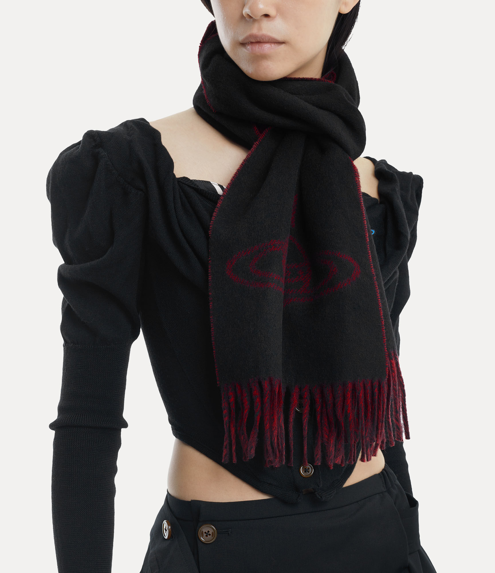 Double Face Single Orb Scarf in black | Vivienne Westwood®