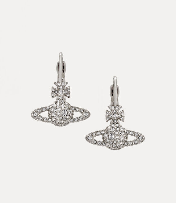 Vivienne Westwood Grace Bas Relief Earrings In Platinum-crystal-crystal
