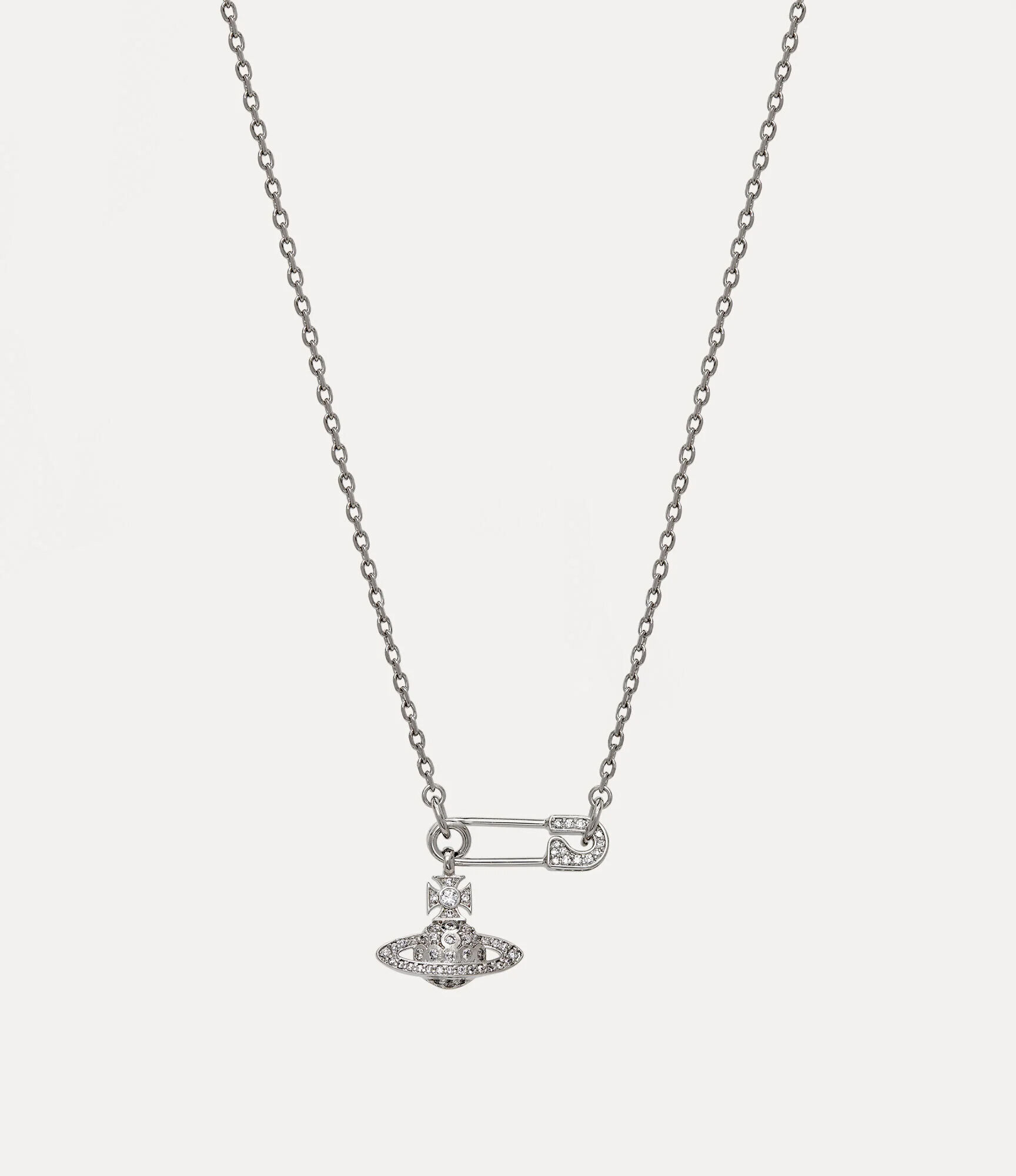 Lucrece Pendant Necklace in PLATINUM-WHITE-CZ | Vivienne Westwood®
