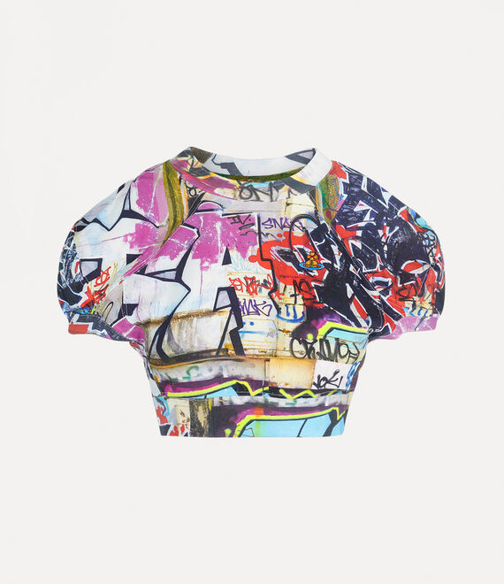 Shop Vivienne Westwood Cropped Football T-shirt Cotton Graffiti L Women