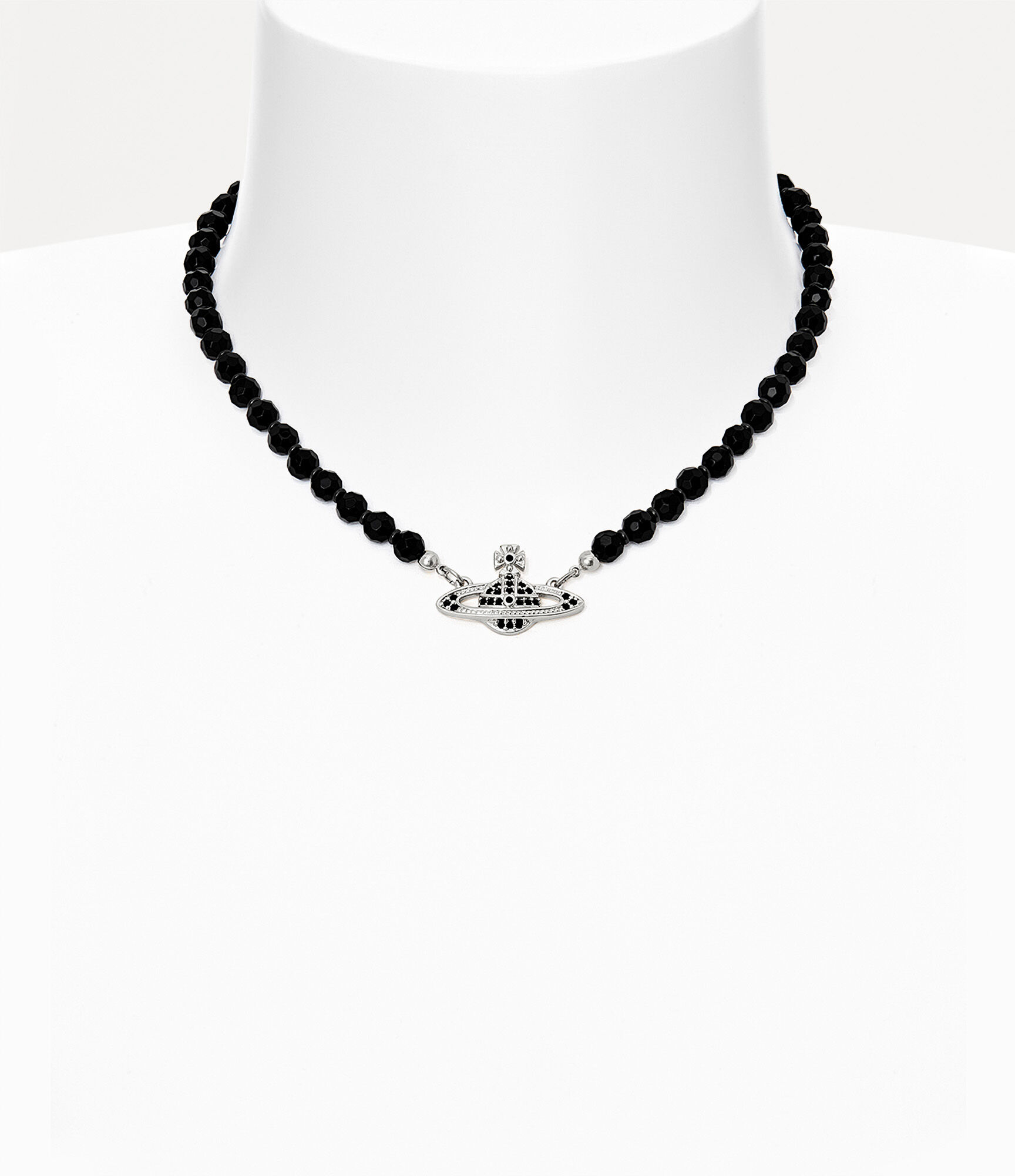 Messaline Choker in platinum-ruthenium-black-agate-gemstone-jet | Vivienne  Westwood®