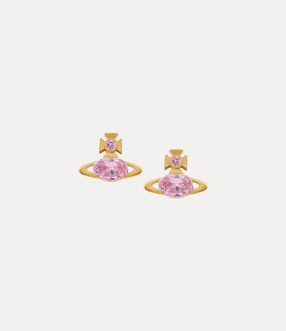 Shop Vivienne Westwood Allie Earrings In Gold-pink-cz