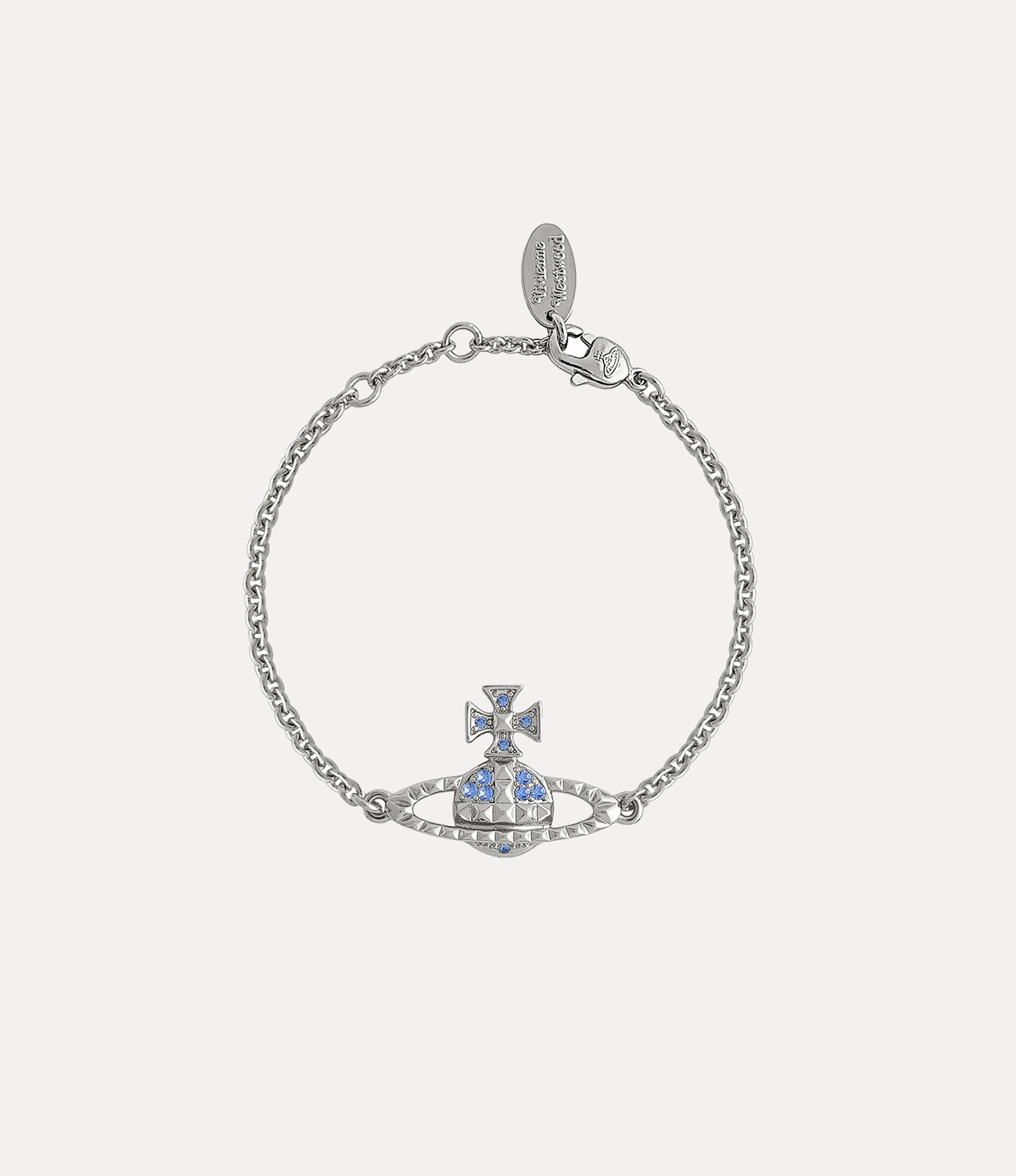 Mayfair Bas Relief Bracelet in RHODIUM-LIGHT-SAPPHIRE-Crystal