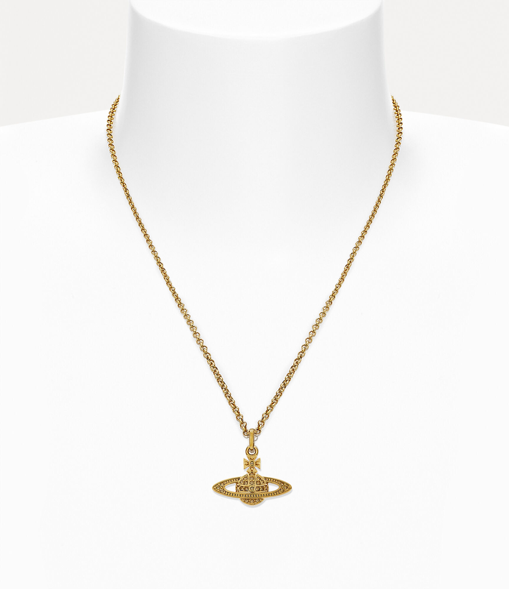 VIVIENNE WESTWOOD Mini Bas Relief Brass, Swarovski Crystal And Pearl Pendant  Necklace - Platinum/cream/crystal | Editorialist