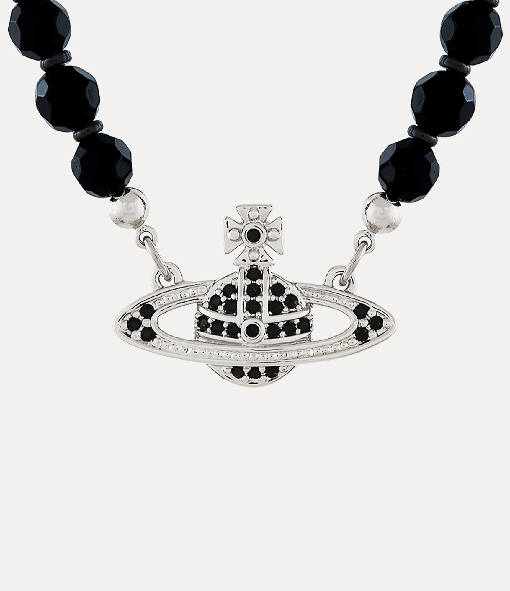 Messaline Choker in platinum-ruthenium-black-agate-gemstone-jet | Vivienne  Westwood®