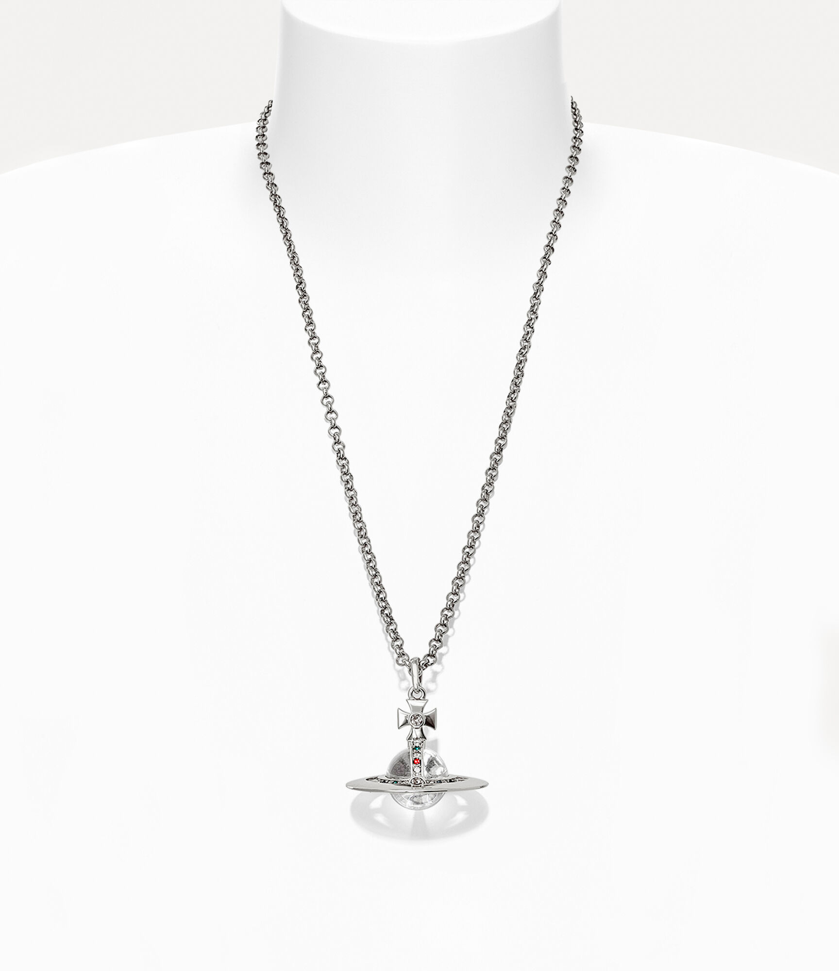 New Small Orb Pendant Necklace in PLATINUM | Vivienne Westwood®