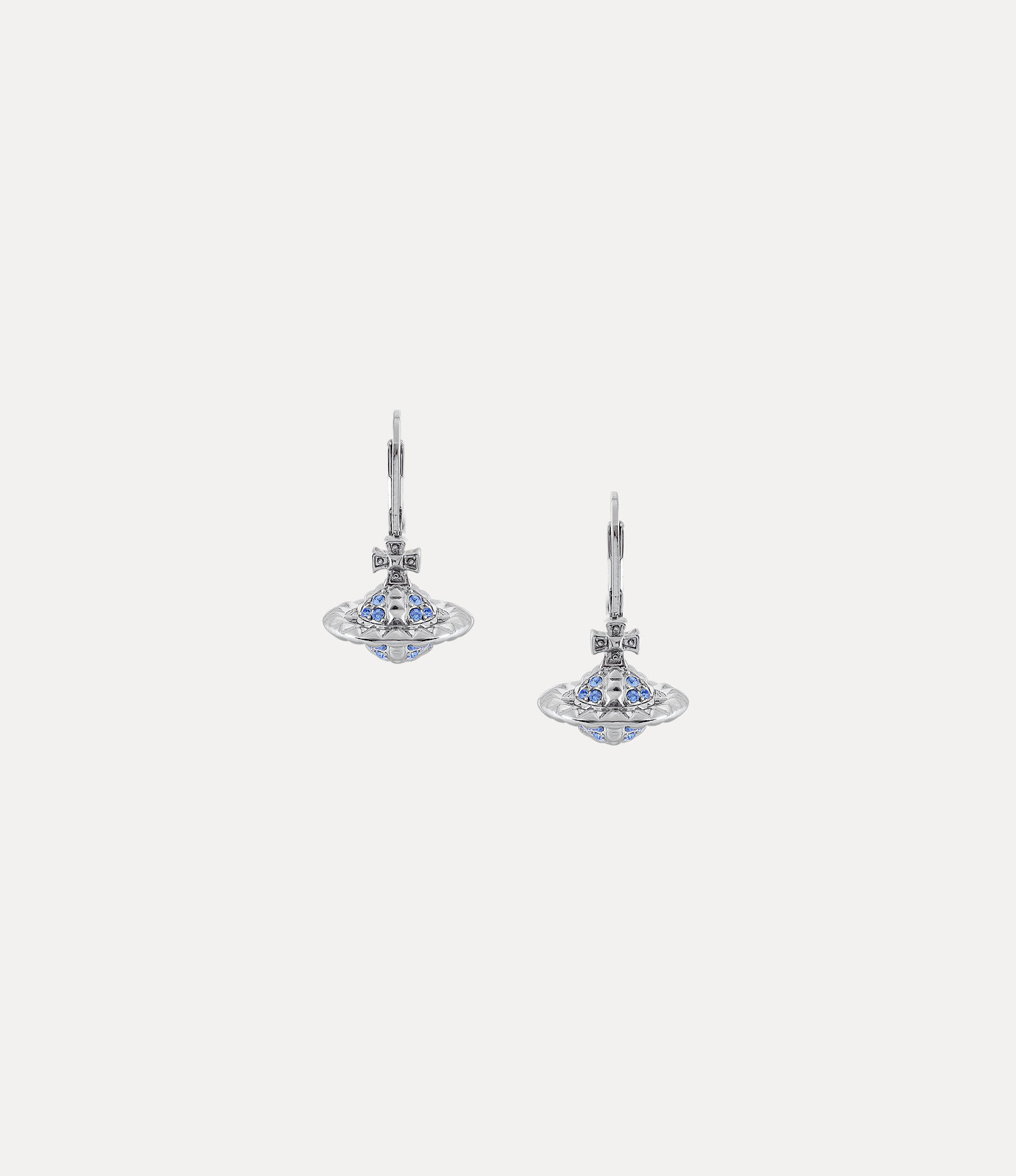 Mayfair Small Orb earrings in RHODIUM-LIGHT-SAPPHIRE-Crystal